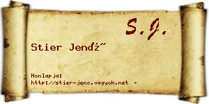 Stier Jenő névjegykártya