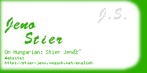 jeno stier business card